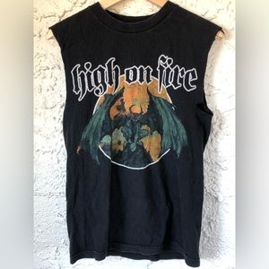 Official used High on Fire black sleeveless S Heavy Metal